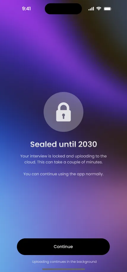 An interview sealed until 2030
